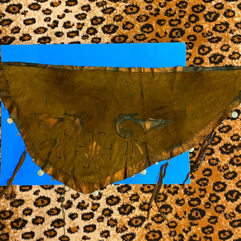 NATIVE AMERICAN HANDPAINTED SUEDE SCARF/BELT/BANDANA